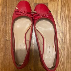 Zara heeled red loafers